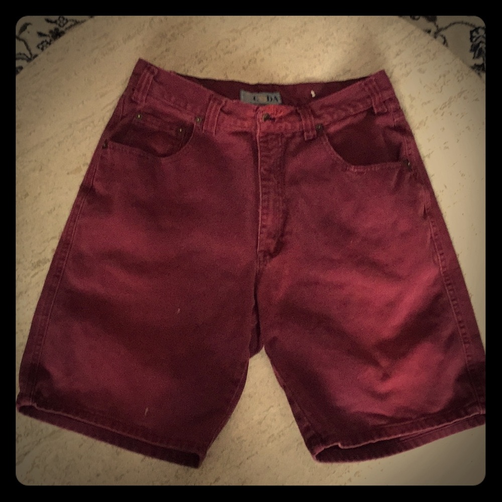 Vintage Coda Jean Shorts, Size 34 Maroon